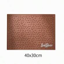 1pc Bar Drain Mat, Black Bar Mat, Coffee Bar Soft Rubber Heat-Insulating Mat, PVC Material, Non-Slip Cocktail Service Splash Guard Mat, Bartender Use, Coffee Bar Mat Accessory, Suitable For Home Kitchen - Mocha Brown - View 12