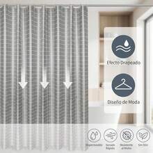 Noveish Shower Curtains - Grey Plaid - View 5