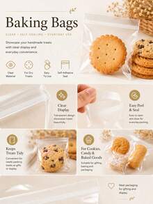 Transparent Self-Adhesive Baking Packaging Bags, Multiple Sizes OPP Dessert Bags, Suitable For Cookies, Pastries And Handmade Snacks, National Day Gift Giving Event, Saudi Arabia National Day - Multicolor - View 10