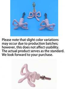 French Style Pink Bow Wardrobe Drawer And Vanity Pulls, Vintage Pink Bow Knobs - Multicolor - View 8