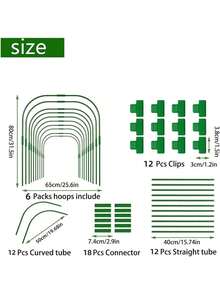 Greenhouse Arch Frame Planting Tunnel Garden Arch Suitable For Raised Flower Beds Detachable Rust-Proof Steel Plastic Coated Planting Tunnel Kit Steel Greenhouse Support Arch Durable DIY Garden Net Small Greenhouse Kit - Green - View 8