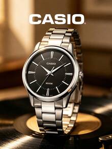 Casio Men's Gold-Tone Quartz Analog Watch With White Dial, Brown Leather Strap And Date Window, Suitable For Business Meetings, Formal Office And Commuting Attire - one-size - View 8