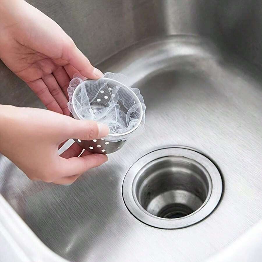 50/100/250/500pcs Fabric Sink Strainer Bags - Disposable Food Waste Collection Bags, Easy Drainage And Cleaning, Kitchen Cleaning Essential - Multicolor - View 1