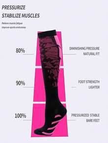 6/1 Pair All-Season Gradient Professional Sports Compression Knee-High Socks For Running, Cycling, Fitness, Hiking - Multicolor - View 7