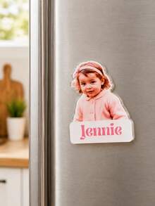 1/2/3pcs Customized Photo Acrylic Fridge Magnets, Personalized Photo Fridge Magnets, Photo Magnets, Cute Fridge Magnets, Strong Fridge Magnets, Fun Fridge Magnets, Anniversary Gift, Home Decor, Holiday Gift, Anniversary Gift - Multicolor - View 2