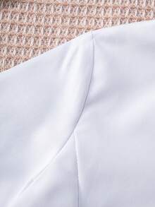 Teen Girls Classic Preppy Style Fitted White Long Sleeve Blouse, Suitable For School Activities, Parties, Performances And Formal Occasions - White - View 6