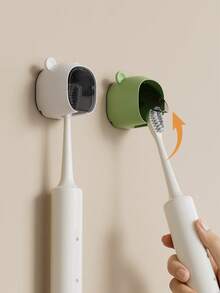 1pc No-Drill Wall-Mounted Dust-Proof Toothbrush Holder, Bathroom Toothbrush Storage Rack - Multicolor - View 3