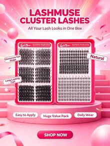 Limete Eyelash 494PCS Eyelash Cluster Set, Large Capacity D-Curl Lash Book, 30D+40D+60D Mixed Density Design, 8-16MM Wispy Lash Clusters For Natural Fluffy 3D Layered Eye Makeup, Suitable For Cosplay, Wedding, Photography, Party, Festival, Travel And Daily Beauty Use - D - View 4