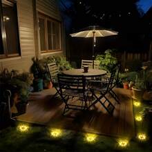 1PC Solar Disc Ground Light, Stainless Steel Shade Warm White LED In-Ground Light, Auto Light Sensor Outdoor Landscape Lamp For Garden, Lawn, Pathway, Driveway, Yard And Stairs - Solar Ground Lights Warm White - View 5