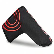 1 Buah Sarung Kepala Putter Golf Blade, Sarung Pelindung Putter Hitam dengan Bordir Lengkung Merah, Lapisan Dalam Lembut, Aksesori Golf - MultiWarna - View 12