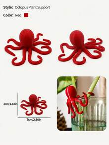 2/1pc Octopus Shaped Plant Stem Holder Cute Octopus Vine Support Resin Hydroponic Plant Clip Fun Plant Stem Support Decoration Creative Aquatic Plant Fixing Decor Indoor Hydroponic Plant Accessory - Multicolor - View 9