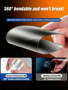 2pcs Matte Anti-Peeping Screen Protector, Compatible With IPhone 18 Pro/18 Pro Max/17 Pro Max/17 Air/17/16 Pro Max/16 Plus/16/15 Pro Max/14/13/12/11/X/XS/XR/XS Max, Full Coverage, Privacy Protection, Ceramic Soft Film, Matte Texture, Anti-Fingerprint, Smooth Touch - Black - View 2