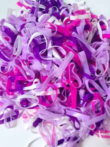 500/1000pcs Mixed Purple Elastic Hair Bands, Disposable Large Rubber Bands, Daily Use, Ponytail, Suitable For Daily Life, Vacation, Gift - Multicolor - View 3
