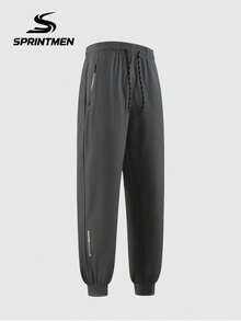 1 pieza Pantalones largos deportivos, joggers ligeros que absorben la humedad, cintura elástica con cordón, ropa de entrenamiento fitness, lavable a máquina, pantalones largos versátiles de rendimiento diario para entrenamiento de verano para hombres - Gris Oscuro - Ver 6