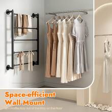 XIANXUS Wall Mounted Display Rack Scarf Rack Scarf Display Stand Bathroom Hanging Rack - Black - View 8