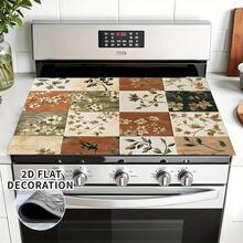 (Hot !!) 1pc 2D Printed Flat Stove Protector Mat, Rubber Anti-Slip Heat-Resistant Stove Cover Pad, Suitable For Induction Cooktop, Glass Stove, Multi-Function Scratch-Resistant Mat, Best Choice For Oven, Washing Machine, Dryer, Kitchen Decor - Multicolor - View 9