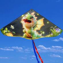 1pc Cartoon Triangle Kite With 50m Line, Suitable For Beach, Grass, Outdoor Flying Entertainment - Multicolor - View 10
