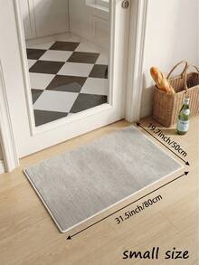 1pc Light Gray Minimalist Living Room Rug, Suitable For Kitchen, Dining Room, Bedroom, Room Holiday Decor, Indoor/Outdoor, Office, Lobby, Anti-Slip Doormat, Bathroom Rug, Hallway, Study Gaming Area Rug - Light Grey - View 19