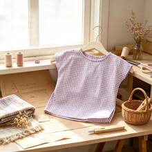 Round Neck Short Sleeve Women's Blouse Sewing Pattern, Kraft Paper Material, 1:1 Scale, Includes Instructions, Size: 0-3 Months To 5-6 Years (62 To 118), Multi-Size Clothing Template, Can Make Girls' Summer T-Shirts, Efficient Tool For Adult Sewing Enthusiasts, Suitable For Beginners' Sewing Pattern Making - A - View 5