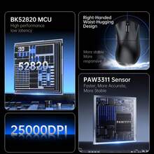 ATTACK SHARK Wireless Bluetooth Gaming Mouse, Long Battery Life, Three-Mode, Lightweight - View 3
