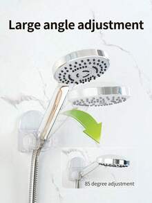 1pc Adjustable Transparent ABS Shower Head Holder Set, Waterproof No-Drill, Includes 1pc Strong Traceless Adhesive Sticker, Universal Damage-Free Hook For Bathroom Toilet Sprayer - Multicolor - View 8