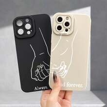 Phone Case: Couple Locks Pattern UV Printing Angel Eyes Soft Phone Case Phone Shell Matte Phone Cover 360 Degree Full Protection For IPhone 11 12 13 14 Pro Max 15 XR X/ XS 7 8 Plus SE  For Smartphone - Black - View 3