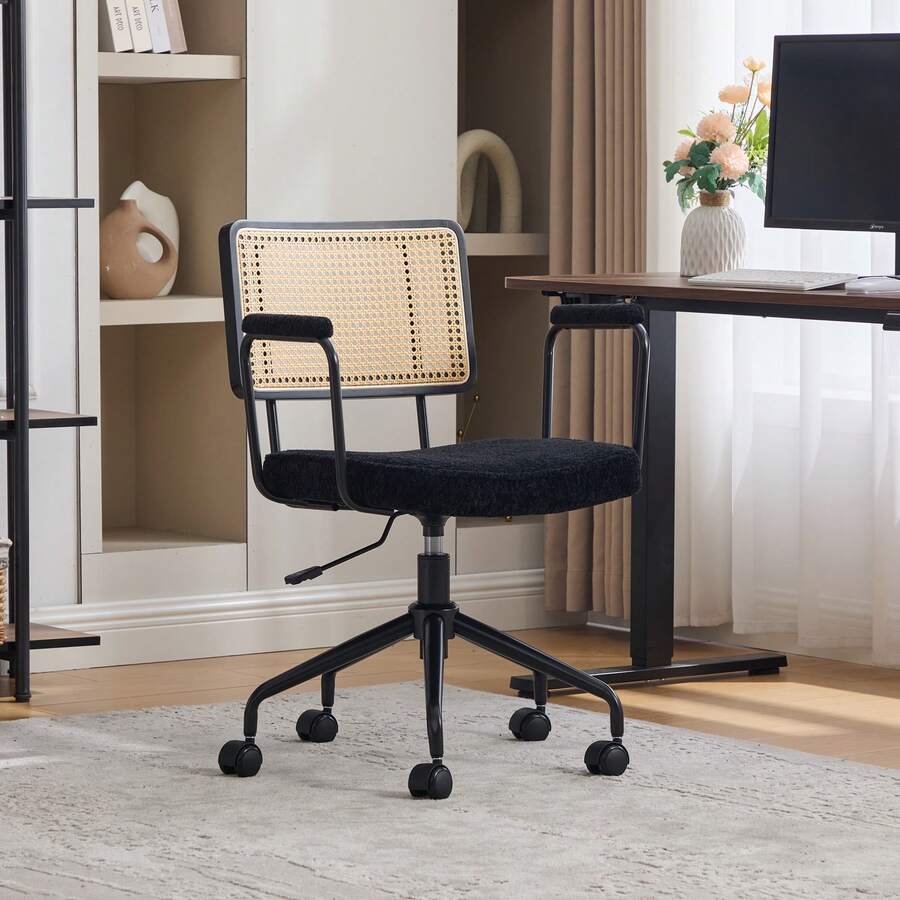 Dining Chair Black Made Of Chenille For Dining Room And Kitchen - Black - View 1