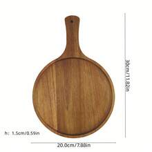 1pc Wood Pizza, Wooden Tray With Handle, Platter, Pizza Charcuterie Serving Platter, Home Essentials Practical Home Accessories, Multi‑Purpose Kitchen Decor Tray For Picnic Party, Essential Chopping Boards For Halloween And Christmas - View 9