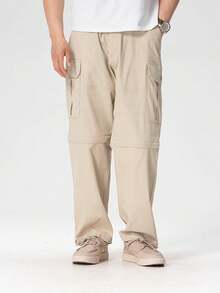 Timberland Men's Casual Pants New Outdoor Sports Loose Breathable Straight Leg Detachable Cargo Shorts, Detachable Pant Legs - Light Khaki - View 2