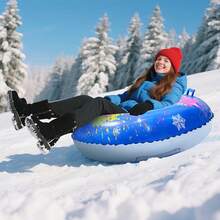 Thickened Double-Layer Bottom Sled Tube, Sturdy Handle, Winter Outdoor Fun Sled Toy, Suitable For Family Use - Multicolor - View 10