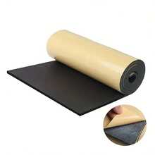 [1 Roll]High Density Self-Adhesive Acoustic Foam Soundproofing Noise Reduction Vibration Dampening Pad DIY Audio Room Recording Studio Back Adhesive Foam Board Easy To Cut Multi-Purpose - Black - View 7