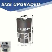 Large Foldable Laundry Storage Bin With Padded Handles, Sturdy Fabric Clothes Basket, Collapsible Storage Box, Convenient Home Organization Solution For Bedroom, Bathroom, Dormitory - Multicolor - View 11