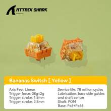 ATTACK SHARK Custom Hot-Swappable Mechanical Keyboard Switches Linear Mahjong Sound Switches Glass Switches - View 9