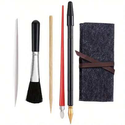Scratch Art Tool Kit, Scratch Art Tools Set, Drawing Tool With Golden Scratch Pen, Brush, Small Scraper, Dual-Ended Scratch Pen And Pen Holder
