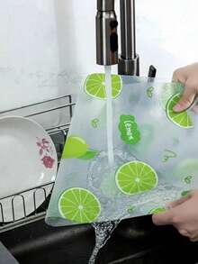 Waterproof Refrigerator Mat - Moisture-Proof, Non-Slip, Washable, Reusable. Made Of EVA Material With Novel Lemon Pattern. Suitable For Refrigerator And Kitchen Decor, Door Mat, Personalized Gift, Kitchen Essentials, Tools, Kitchen Gadgets, Kitchen Supplies, Sushi, Cooking, Kitchen, Kitchen Accessories, Kitchen Supplies. - Multicolor - View 11