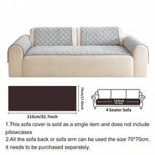 SANMOSPIN 1PC Solid Color Plush Sofa Cover - Modern Non-Slip Warm Sofa Protector, Same Color Edged Sofa Cushion, Suitable For 1-4 Seater Sofas - Machine Washable Polyester Home Decor - Dark Grey - View 11