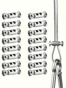 Adjustable Steel Cable Lock, Suitable For 1-2mm Cable Screw Fixing Device, Perfect For Hanging Lights, Holiday Decorations And Outdoor Camping Locks. - Silver - View 2
