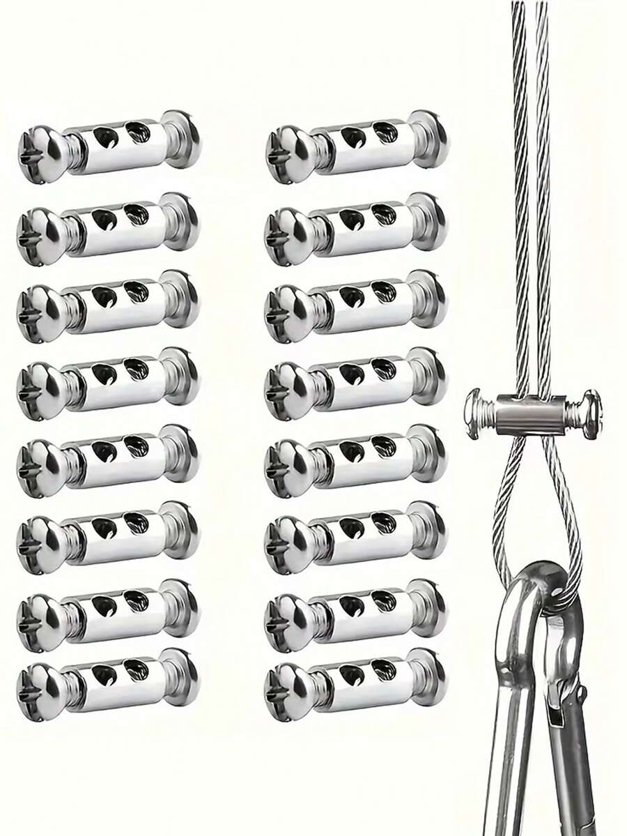 Adjustable Steel Cable Lock, Suitable For 1-2mm Cable Screw Fixing Device, Perfect For Hanging Lights, Holiday Decorations And Outdoor Camping Locks.