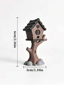 1pc 3D Printed Fairy Mini Garden Decor, Assemblable Mini Birdhouse Model, Cute Fairy Tale Micro Landscape Decoration, DIY Assembly Kit, Suitable For Dollhouse, Patio, Succulent Planter, Indoor And Outdoor Miniature Scene Decor - A - View 5