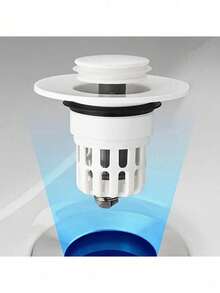 Pop-Up Bathroom Sink Drain Stopper, Multi-Functional Pressure Filter Plug, Durable Plastic Material, Anti-Clogging Sink Drain Filter, Kitchen Food Residue Filter, Bathroom Accessories Small Tool/Bathroom Essential - Multicolor - View 7