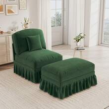 Sofa Green Made Of Chenille For Living Room - 綠色 1 人座 - 查看 4