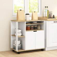 Storage Islands & Carts - Natural Wood + Wood - View 5