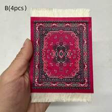 1pc Bohemian Retro Style Coaster, Wedding/Holiday Party Table Decor, Valentine's Day Gift, Compatible - Multicolor - View 18