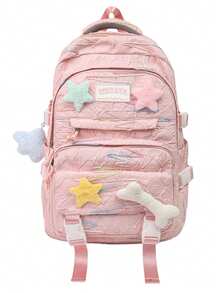 Dedoo Large Capacity School Bookbag, College University Campus Backpack,Multi‑Pocket Buckle, Sweet Aesthetic Backpack For Teen Girls Back To School - Multicolor - View 9