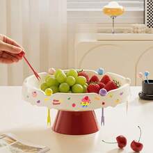 Creative Fruit Tray With Forks, Living Room Coffee Table Snack Plate, Luxury Fruit Bowl, Fruit Colander, Random Fork Color - Multicolor - View 6