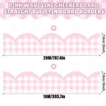 Pink Checkered Baby Room Decoration Sticker - Suitable For Bulletin Boards, Desks, Storage Cabinets, Walls, And Customizable Design Decorations - Multicolor - View 2