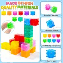 50/75/100pcs Magnetic Building Blocks, Multi-Color Stackable Party Toys, Vibrant Colors Sensory Learning, Portable Travel Toys, Random Colors - Multicolor - View 7