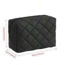 New Girl's Floral Quilted Makeup Bag, Portable Travel Skincare Toiletry Bag, Minimalist Large Capacity Soft Storage Bag - Storage Bag - View 2