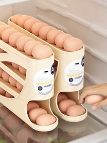Sliding Egg Storage Box, Refrigerator Egg Organizer, Large Capacity Egg Dispenser Rack, Space-Saving Kitchen Storage Container, Cabinet Countertop Home Storage Accessory, Ideal Gift For Family And Friends - Multicolor - View 10