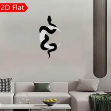 1pc Wooden Snake-Shaped Mirror Hanging Decor, Unique Decorative Item For Living Room And Bedroom, Creative 3D Bohemian Style Moon Home Decor Ornament (Suitable For Home And Holiday Scene Atmosphere Decoration) 2D Flat - A - View 7